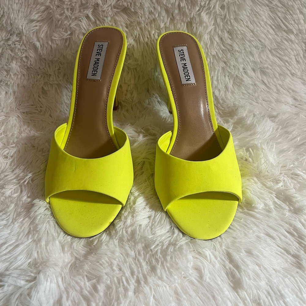 Bright yellow Steve Madden mules